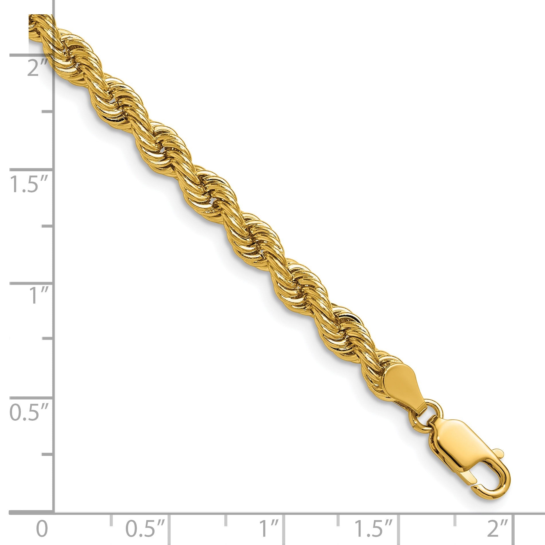 14K 28 inch 5mm Regular Rope with Lobster Clasp Chain