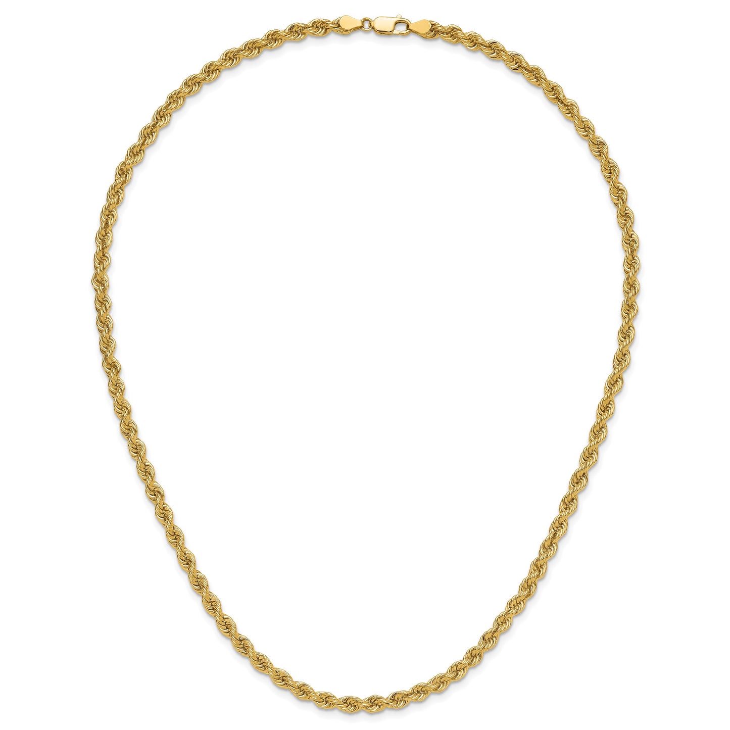 14K 20 inch 5mm Regular Rope with Lobster Clasp Chain