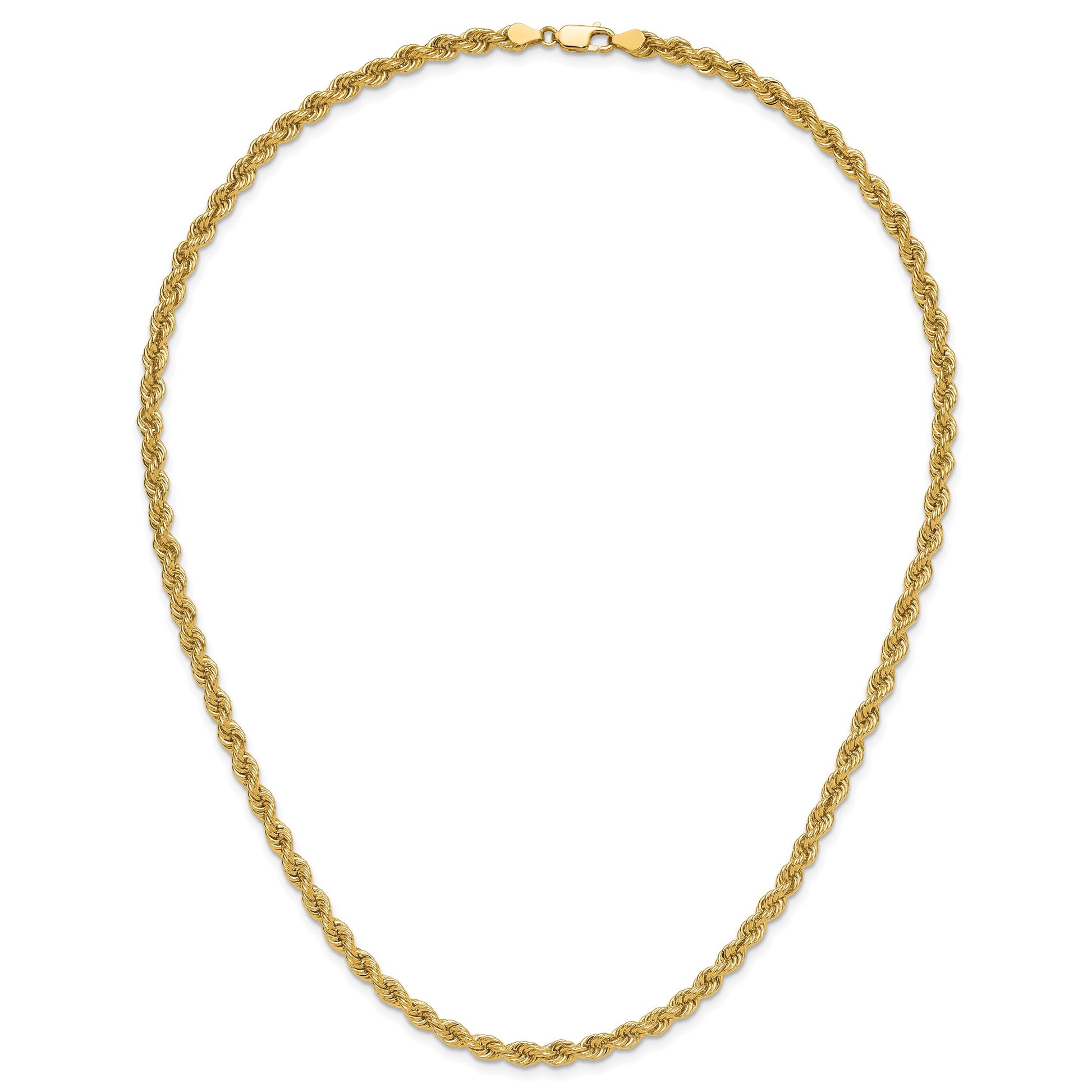 14K 20 inch 5mm Regular Rope with Lobster Clasp Chain