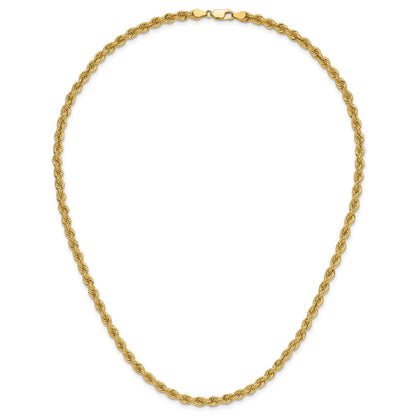 14K 20 inch 5mm Regular Rope with Lobster Clasp Chain
