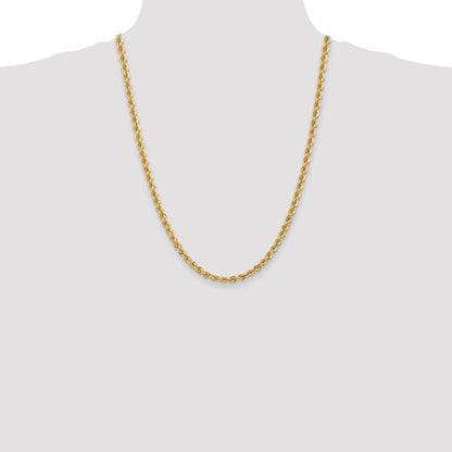 14K 24 inch 5mm Regular Rope with Lobster Clasp Chain