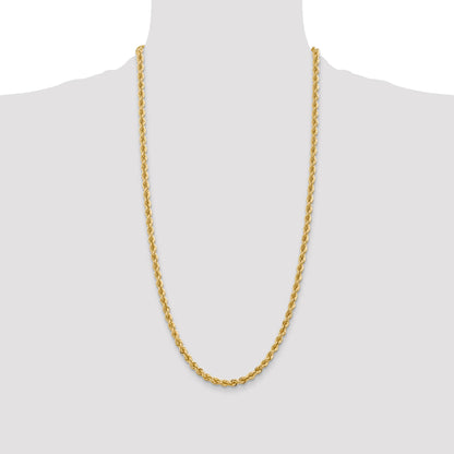 14K 28 inch 5mm Regular Rope with Lobster Clasp Chain