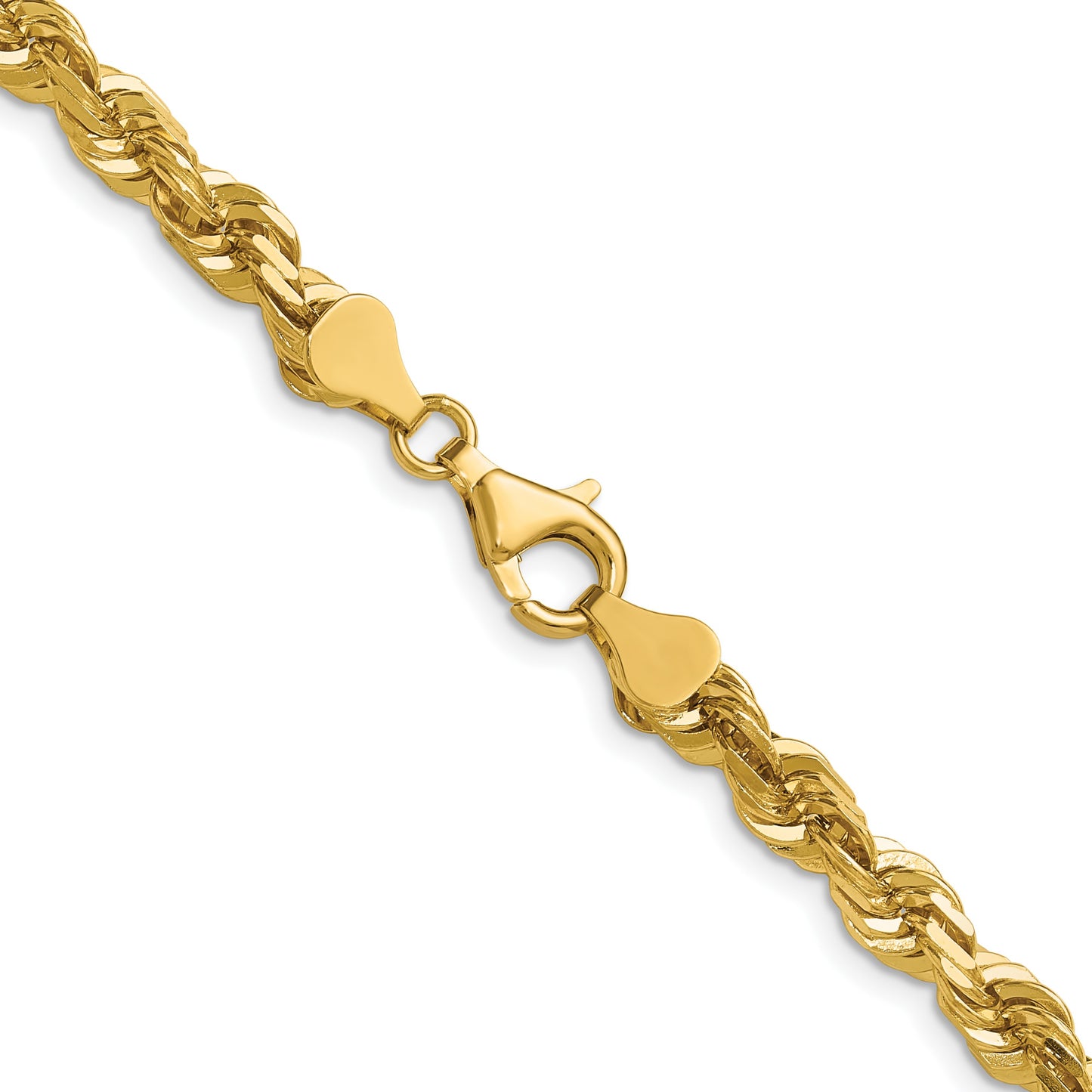 14K 22 inch 5.5mm Diamond-cut Rope with Fancy Lobster Clasp Chain