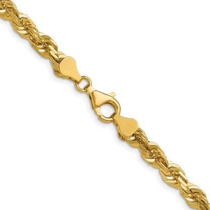 14K 24 inch 5.5mm Diamond-cut Rope with Fancy Lobster Clasp Chain