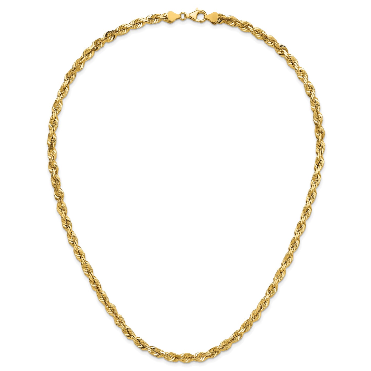 14K 22 inch 5.5mm Diamond-cut Rope with Fancy Lobster Clasp Chain