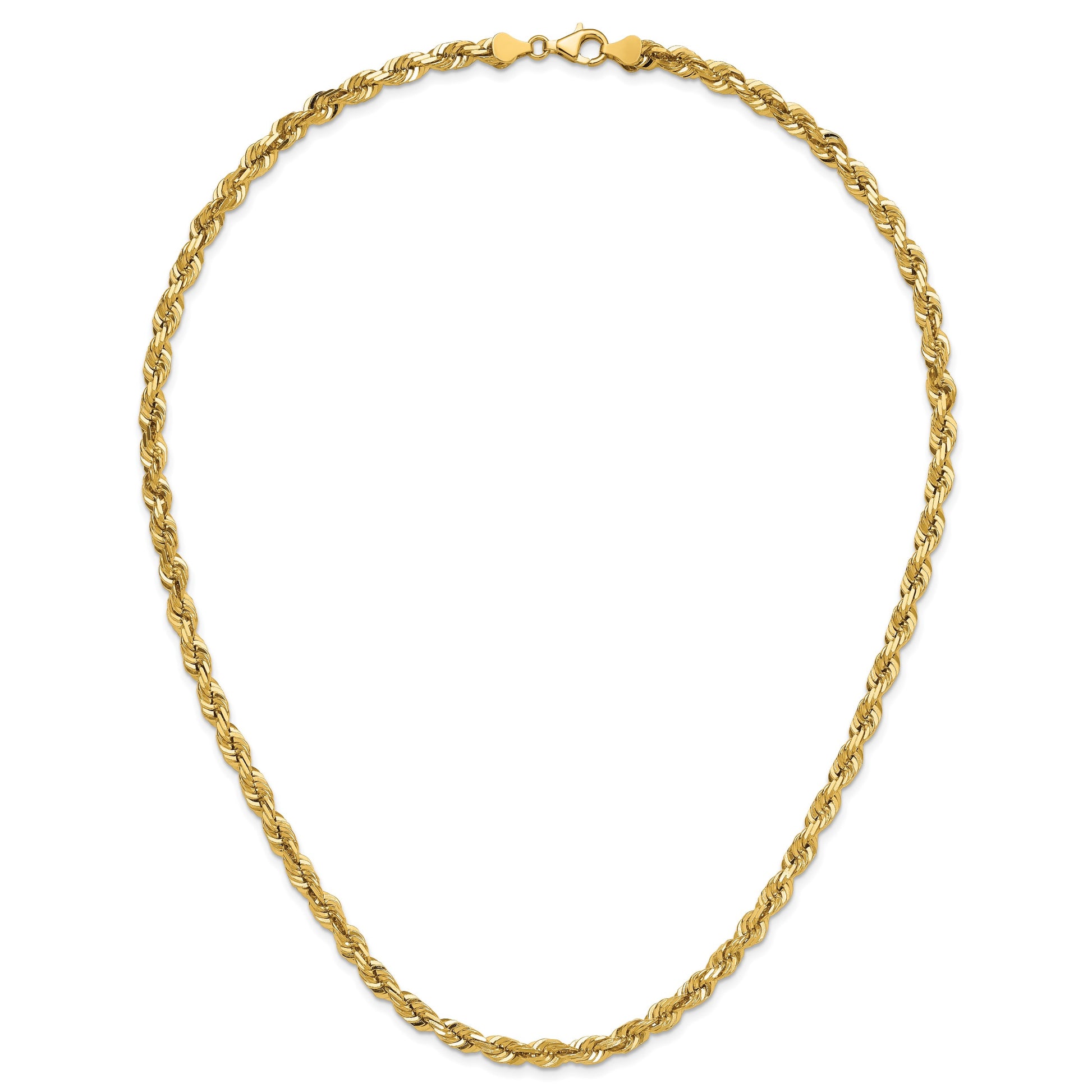 14K 22 inch 5.5mm Diamond-cut Rope with Fancy Lobster Clasp Chain