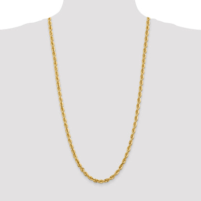 14K 30 inch 5.5mm Diamond-cut Rope with Fancy Lobster Clasp Chain