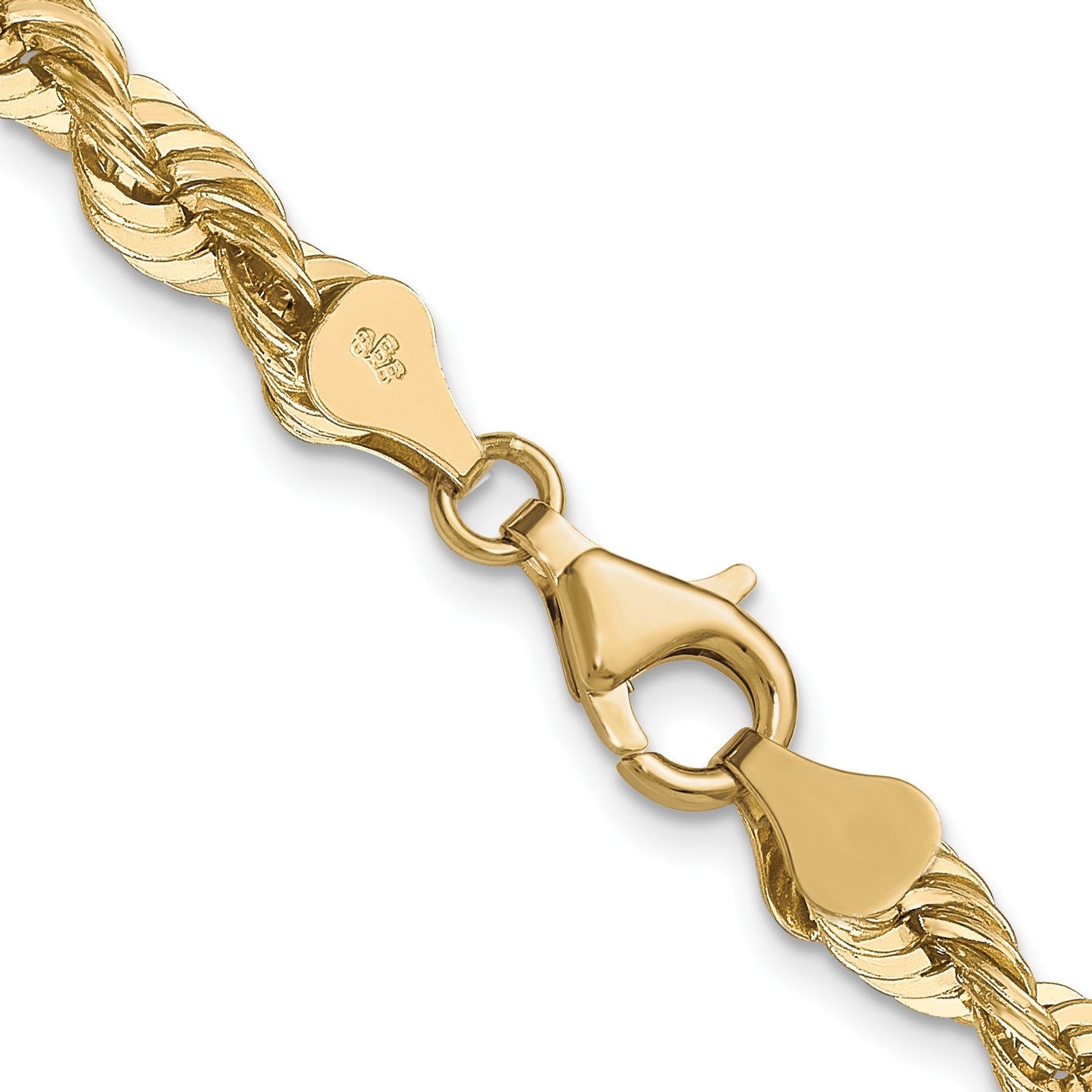 14K 30 inch 6mm Regular Rope with Fancy Lobster Clasp Chain