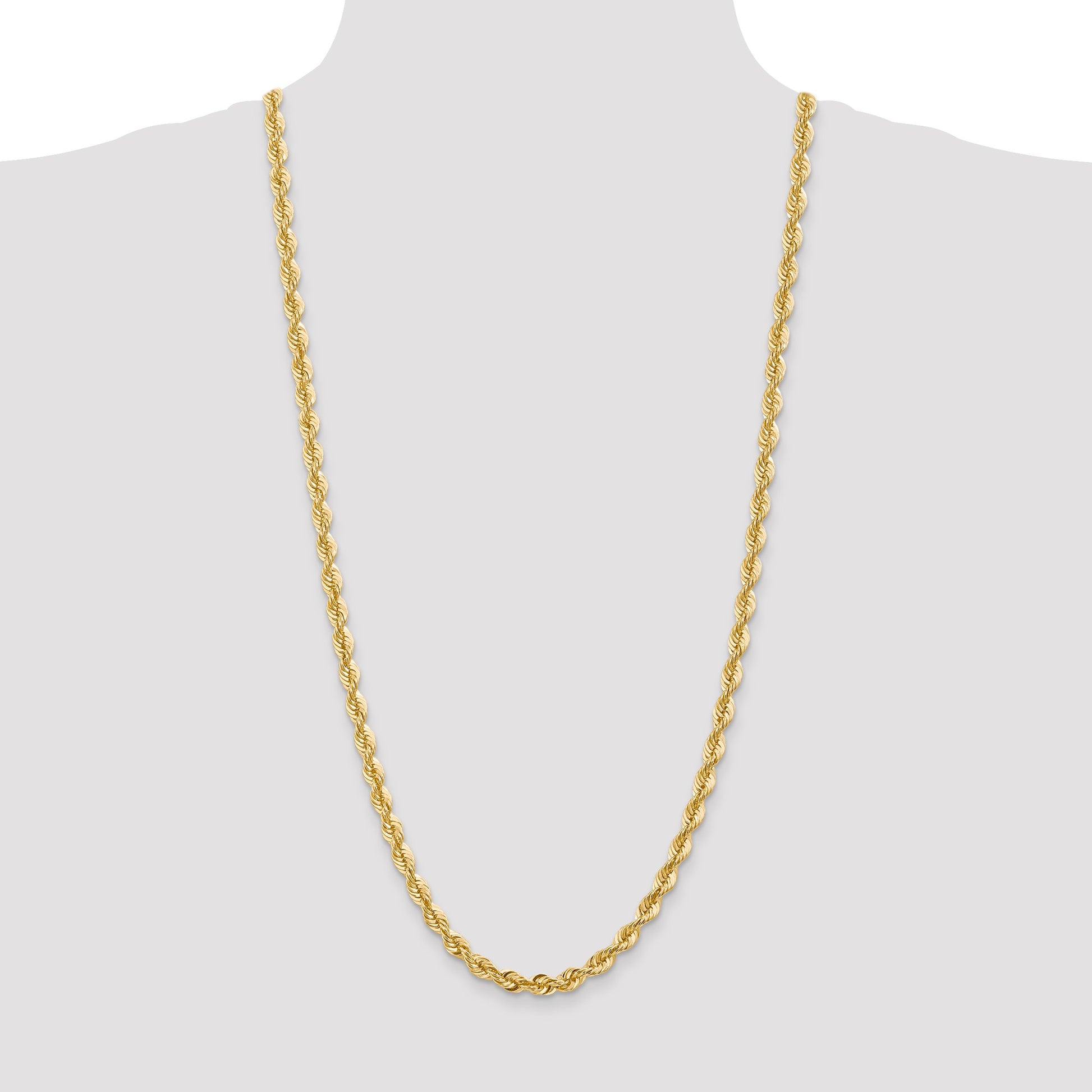 14K 30 inch 6mm Regular Rope with Fancy Lobster Clasp Chain