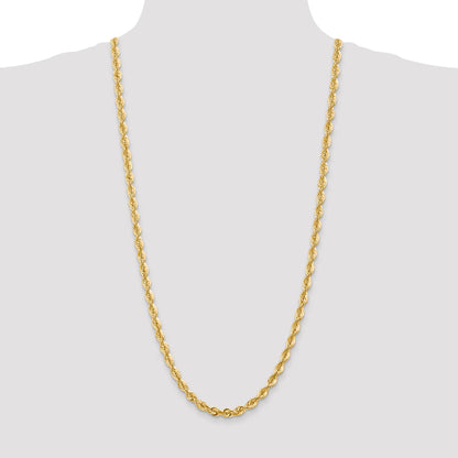 14K 30 inch 6mm Regular Rope with Fancy Lobster Clasp Chain