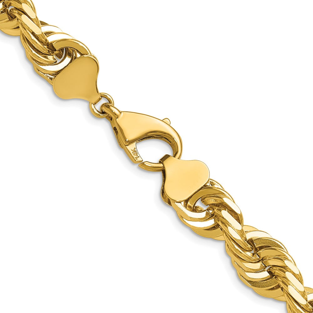 14K 20 inch 10mm Diamond-cut Rope with Fancy Lobster Clasp Chain