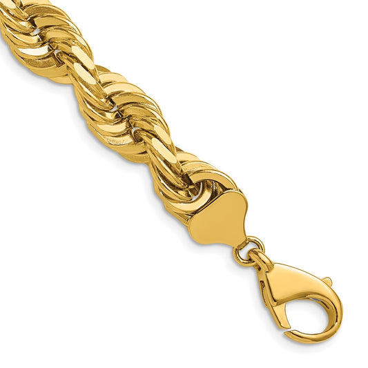 14K 22 inch 10mm Diamond-cut Rope with Fancy Lobster Clasp Chain