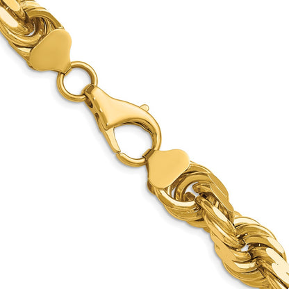 14K 22 inch 12mm Diamond-cut Rope with Fancy Lobster Clasp Chain