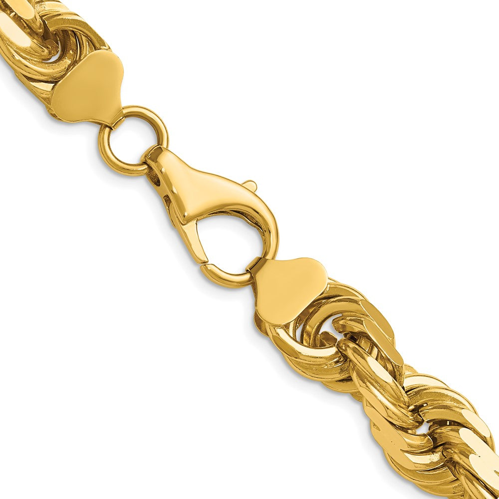 14K 20 inch 12mm Diamond-cut Rope with Fancy Lobster Clasp Chain