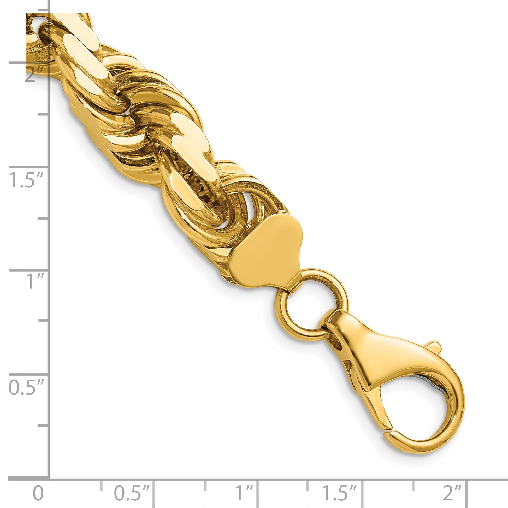 14K 22 inch 12mm Diamond-cut Rope with Fancy Lobster Clasp Chain