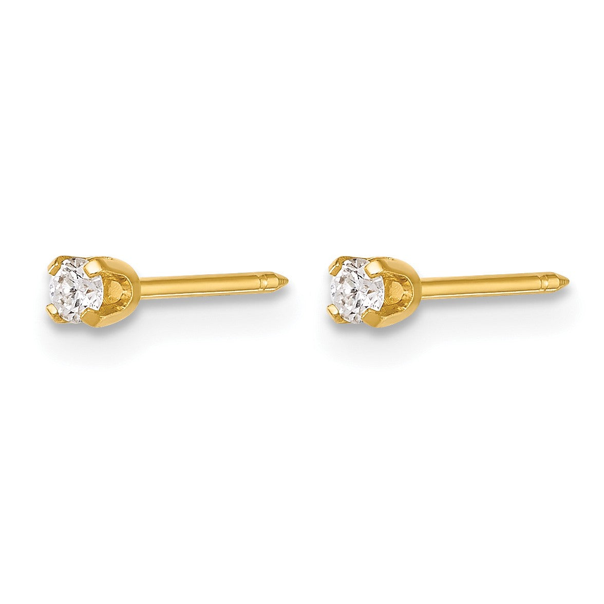 Inverness 14k Polished 2.4mm .10ct Lab Grown Diamond Stud Post Piercing Earrings