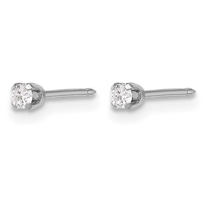 Inverness 14k White Gold 2.4mm .10ct Lab Grown Diamond Stud Post Piercing Earrings