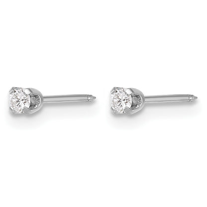Inverness 14k White Gold 2.4mm .10ct Lab Grown Diamond Short Post Piercing Earrings