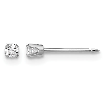Inverness 14k White Gold 2.4mm .10ct Lab Grown Diamond Stud Post Piercing Earrings