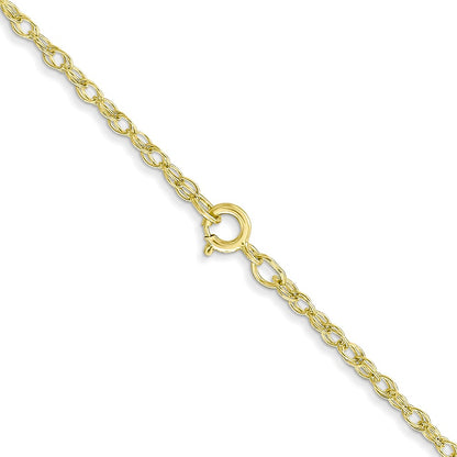 14K 18 inch Carded 1.35mm Cable Rope with Spring Ring Clasp Chain