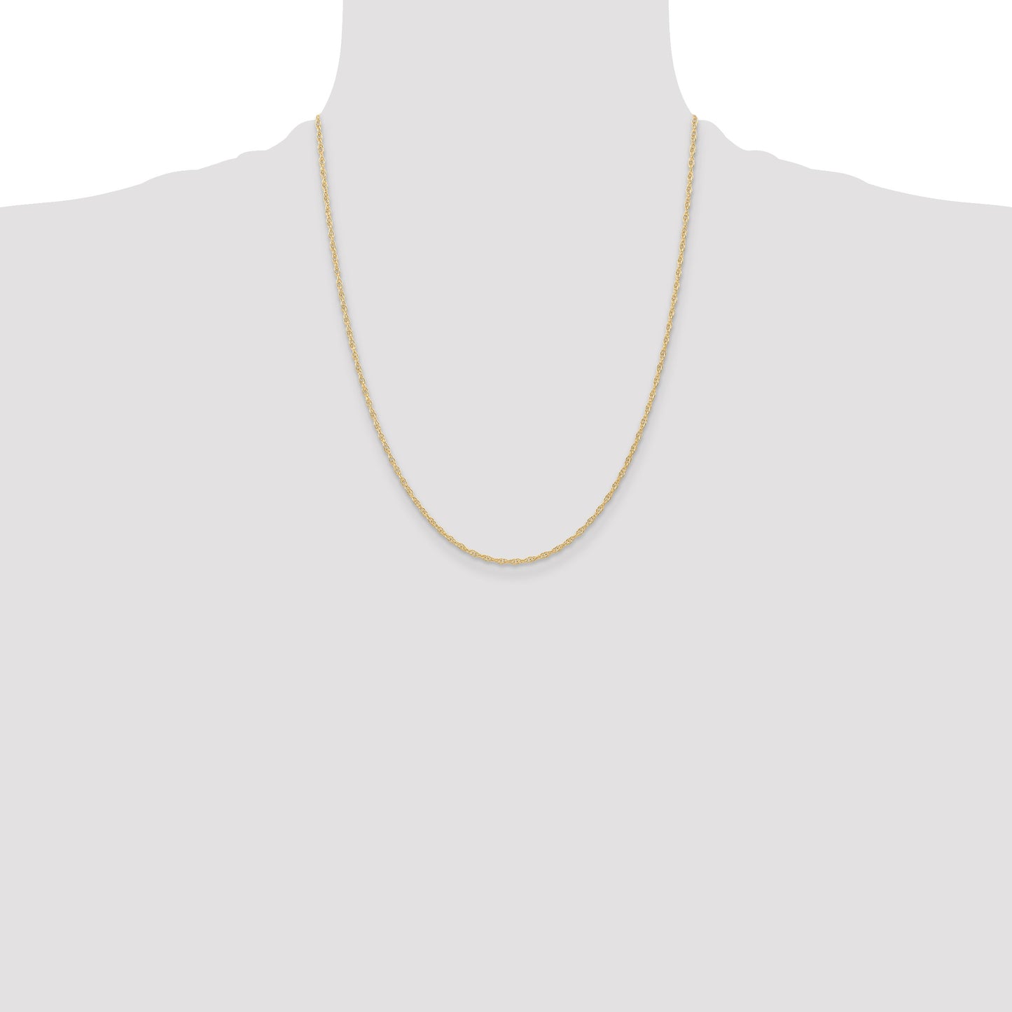 14K 1.35mm Carded Cable Rope Chain