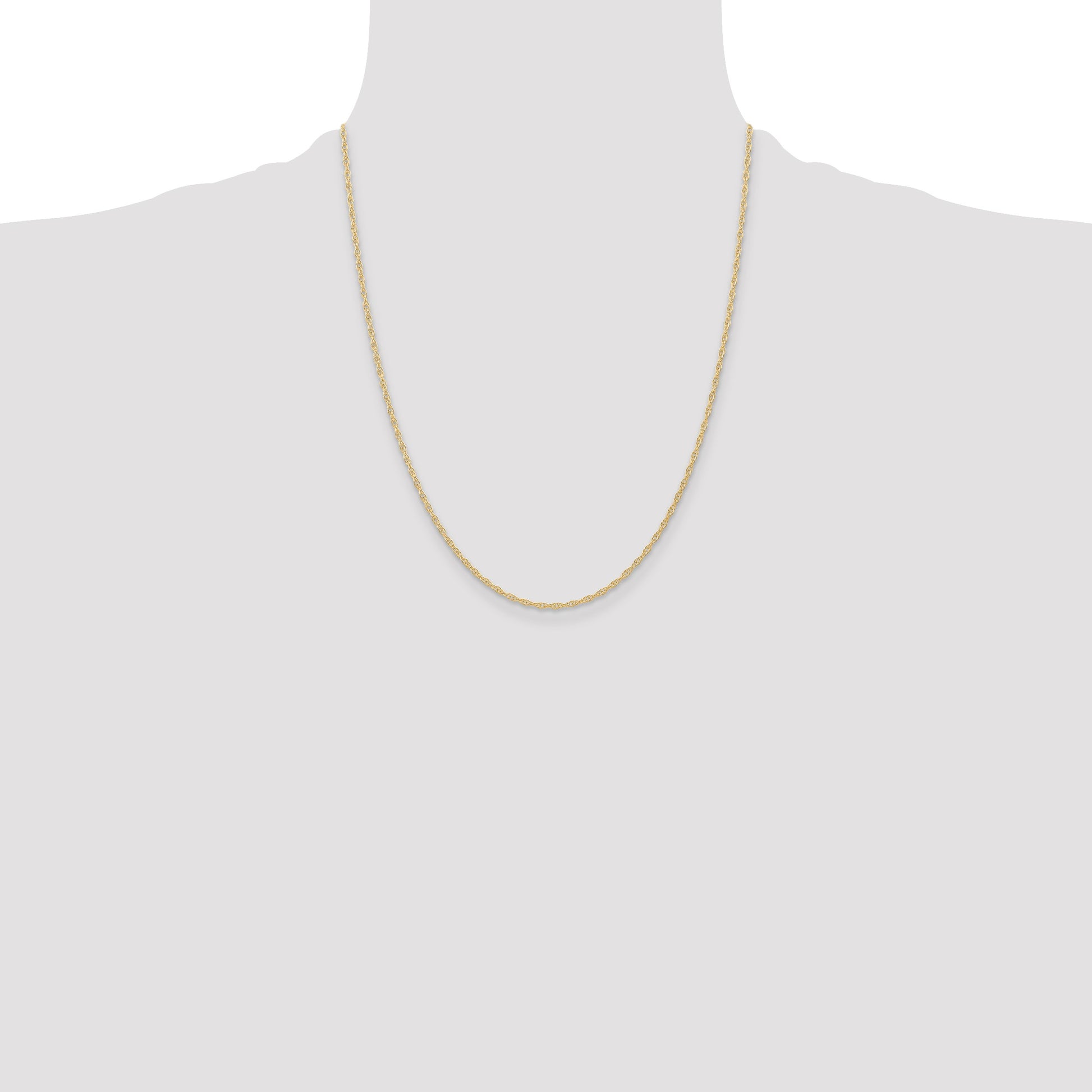 14K 1.35mm Carded Cable Rope Chain
