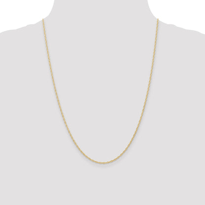 14K 24 inch Carded 1.35mm Cable Rope with Spring Ring Clasp Chain