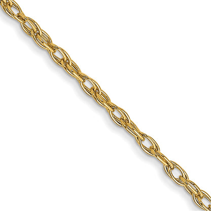 14K 1.35mm Carded Cable Rope Chain