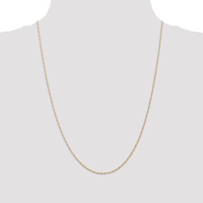 14K 24 inch Carded 1mm Singapore with Spring Ring Clasp Chain
