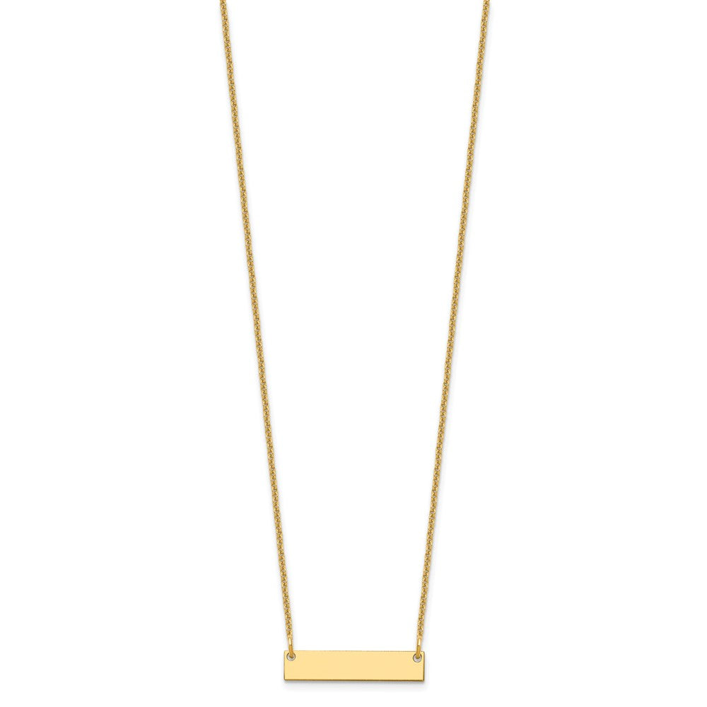 10k Yellow Gold Small Blank Bar Necklace