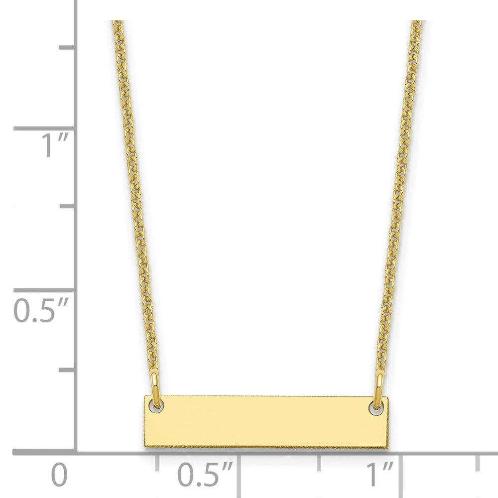 10k Yellow Gold Small Blank Bar Necklace