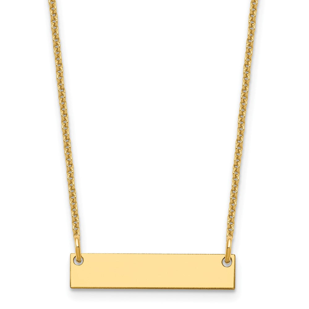 10k Yellow Gold Small Blank Bar Necklace