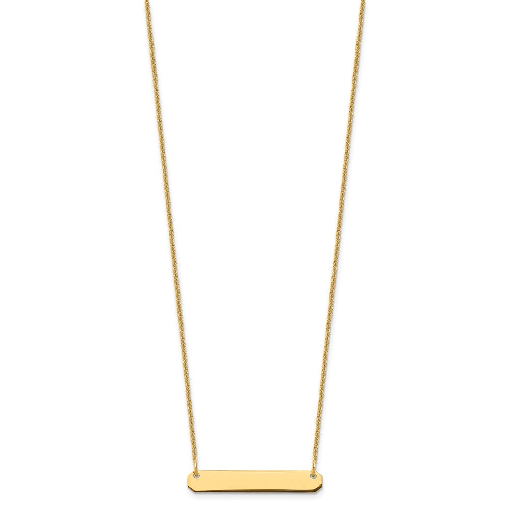 10k Yellow Gold Small Blank Bar Necklace