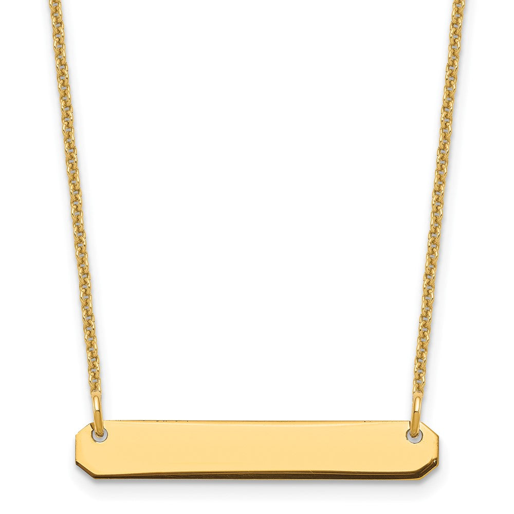 10k Yellow Gold Small Blank Bar Necklace