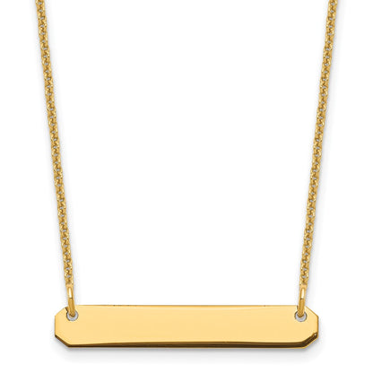 10k Yellow Gold Small Blank Bar Necklace