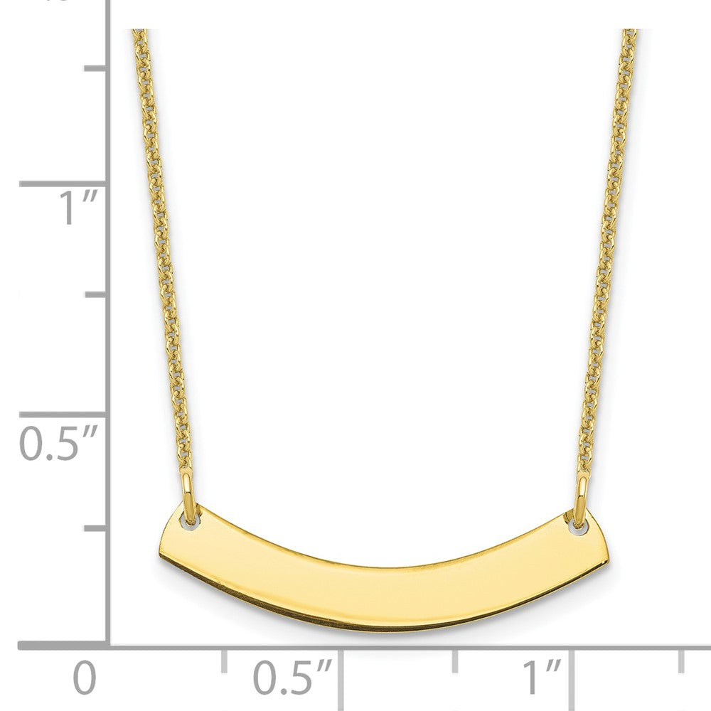 10k Yellow Gold Small Curved Blank Bar Necklace