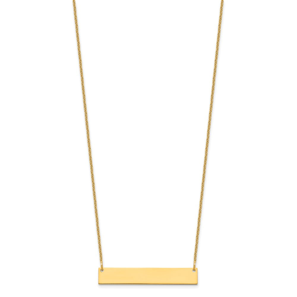 10k Yellow Gold Medium Blank Bar Necklace