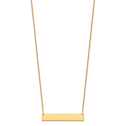 10k Yellow Gold Medium Blank Bar Necklace