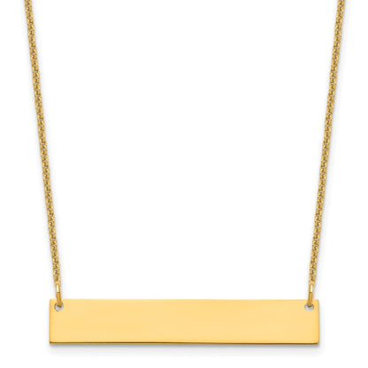 10k Yellow Gold Medium Blank Bar Necklace