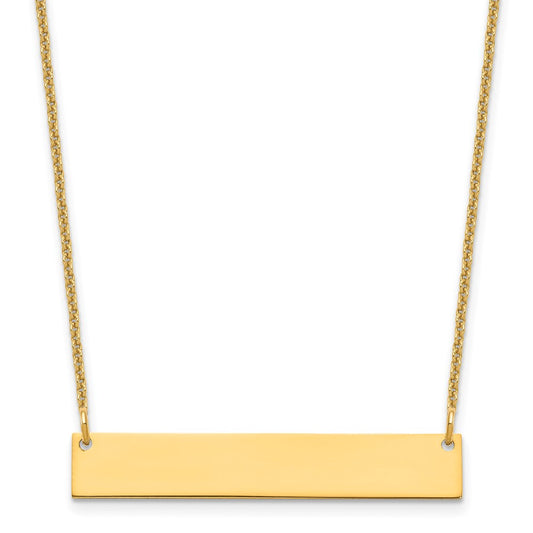 10k Yellow Gold Medium Blank Bar Necklace