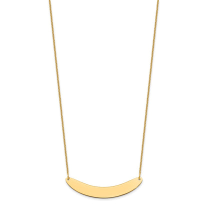 10k Yellow Gold Medium Curved Blank Bar Necklace