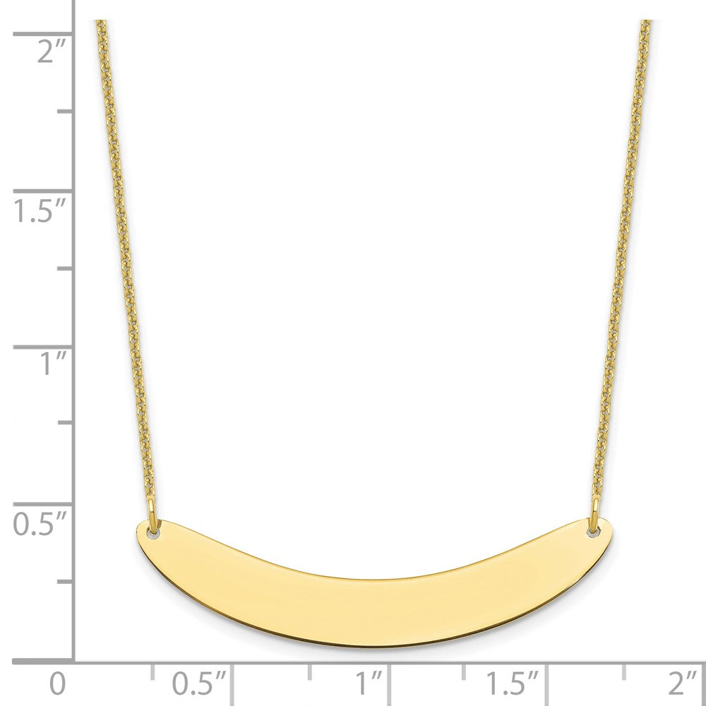 10k Yellow Gold Medium Curved Blank Bar Necklace