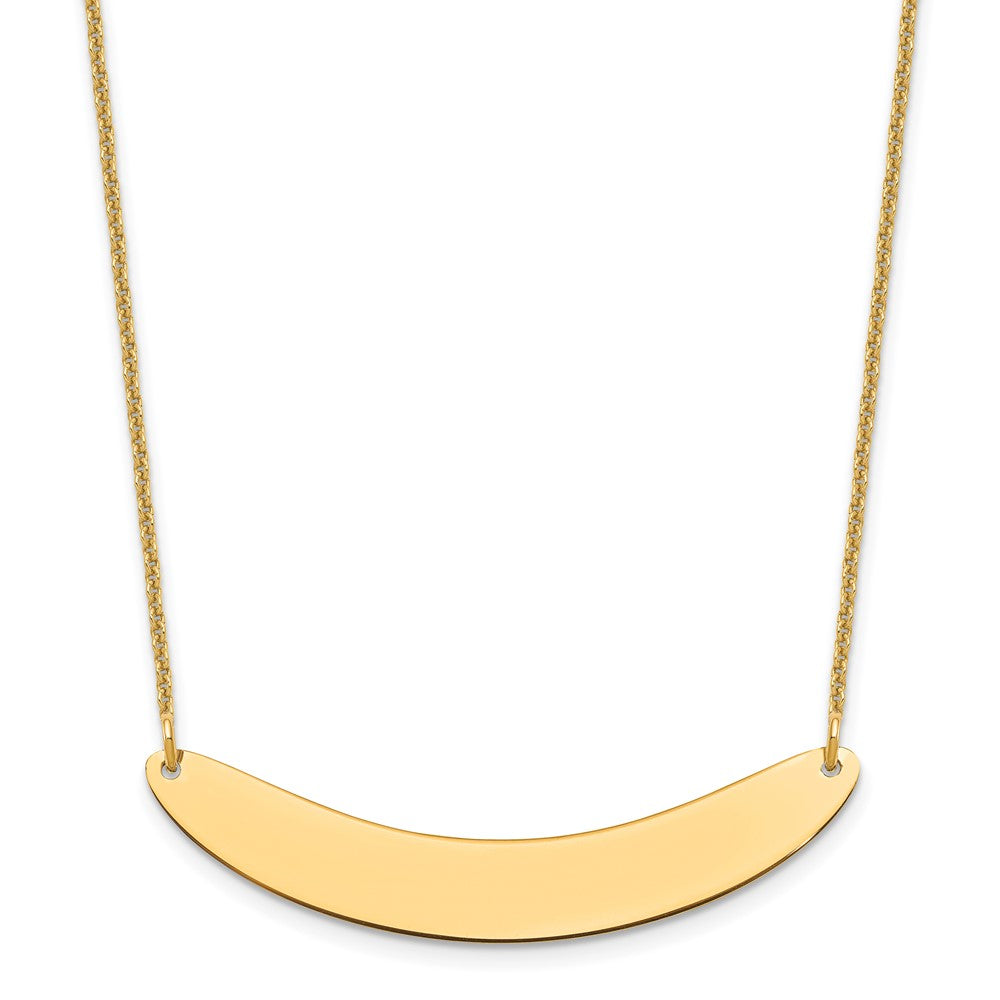 10k Yellow Gold Medium Curved Blank Bar Necklace