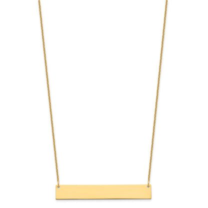 10k Yellow Gold Large Blank Bar Necklace