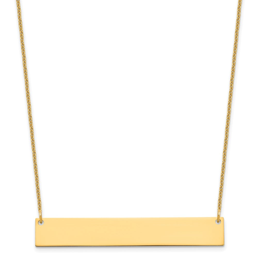 10k Yellow Gold Large Blank Bar Necklace