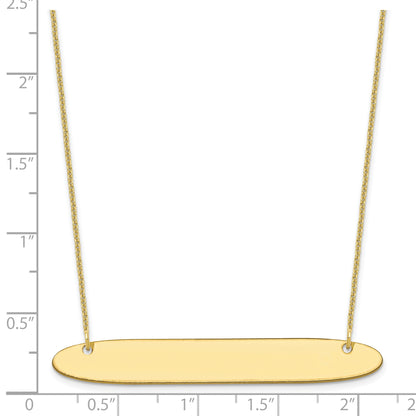 10k Yellow Gold Large Oblong Blank Bar Necklace