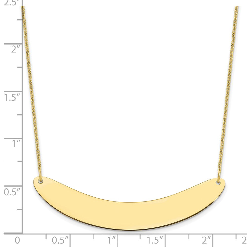 10k Yellow Gold Large Curved Blank Bar Necklace