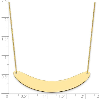 10k Yellow Gold Large Curved Blank Bar Necklace