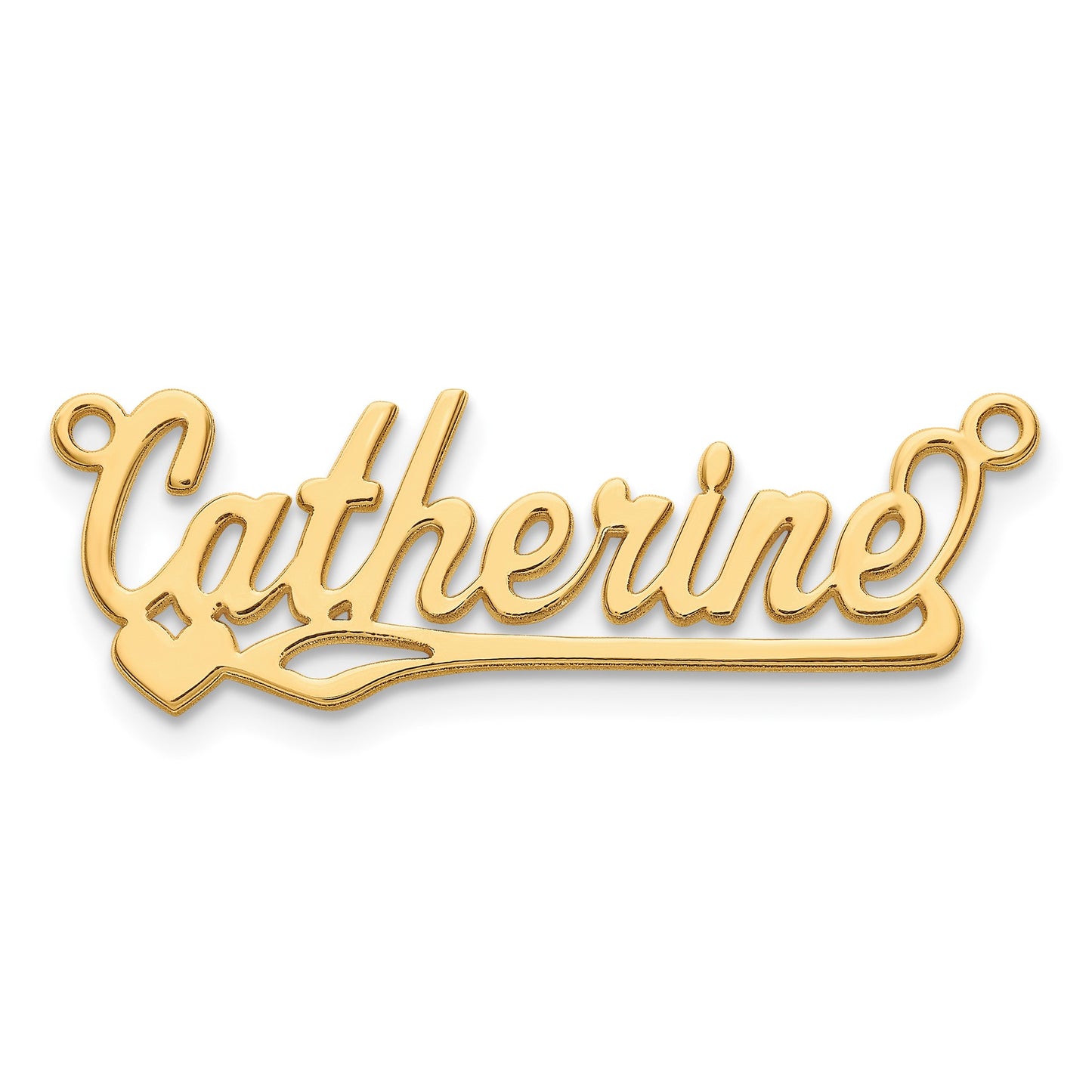 10k Yellow Gold Polished Heart Name Plate