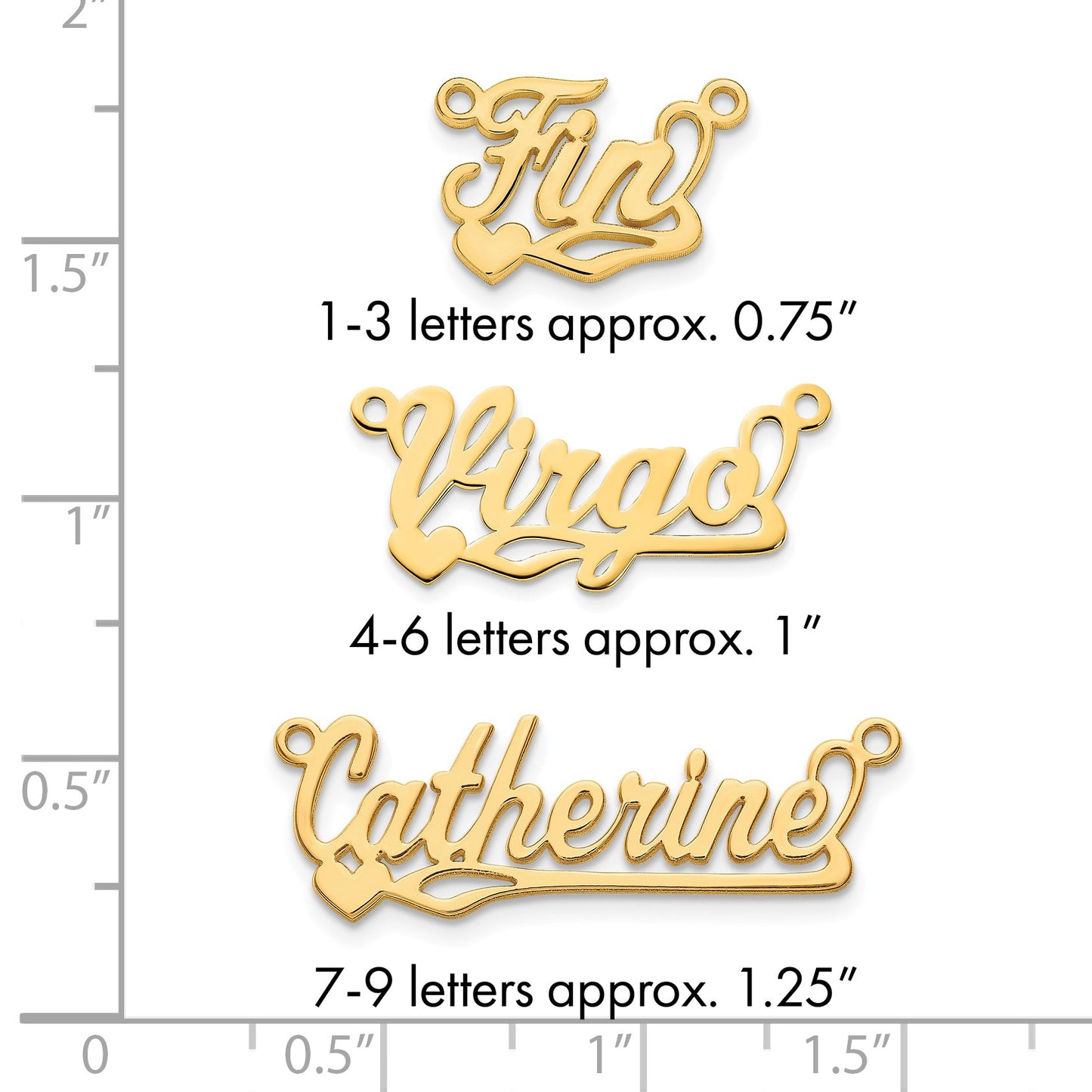 10k Yellow Gold Polished Heart Name Plate